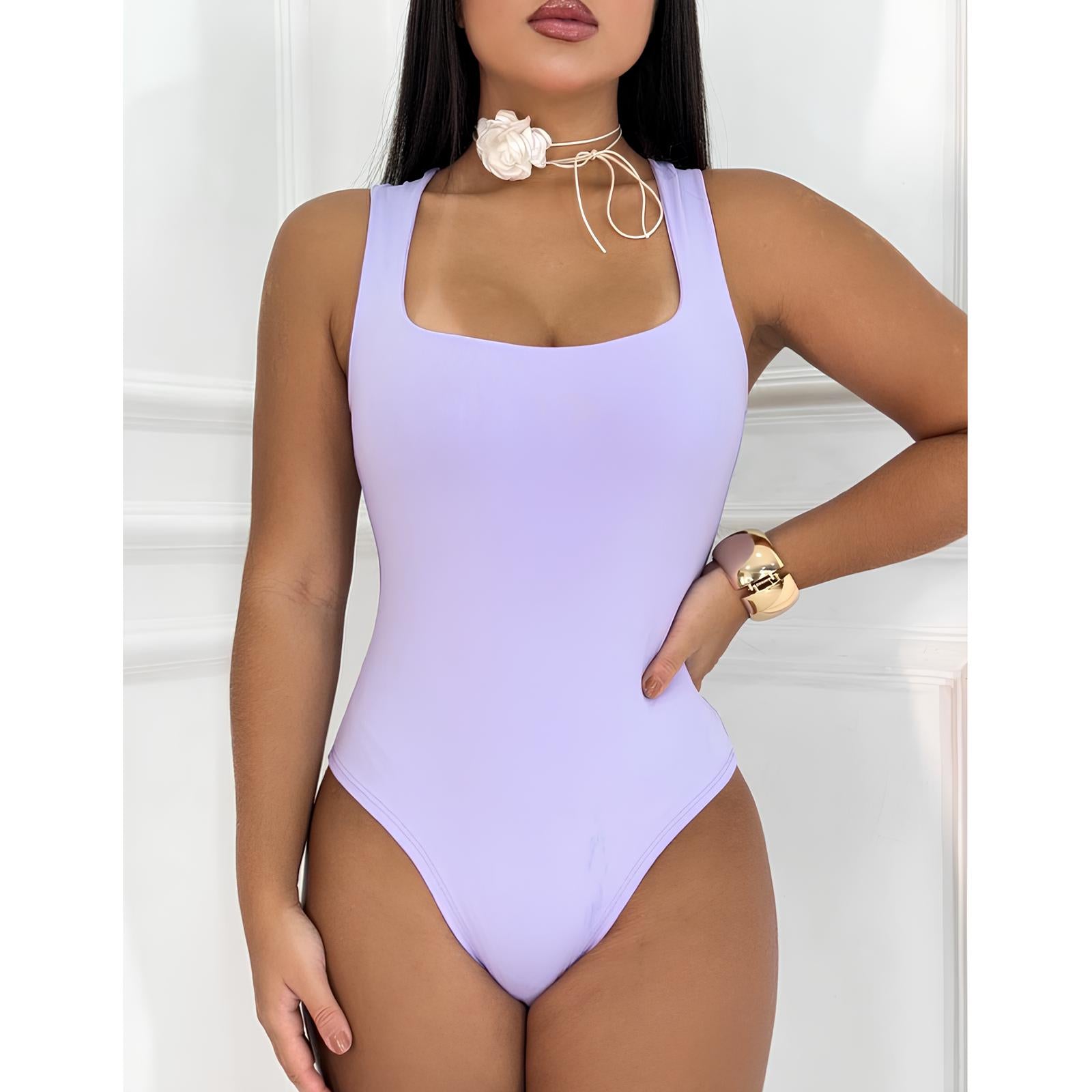 Body Amavi | Body Feminino Suplex Regata com Decote Quadrado