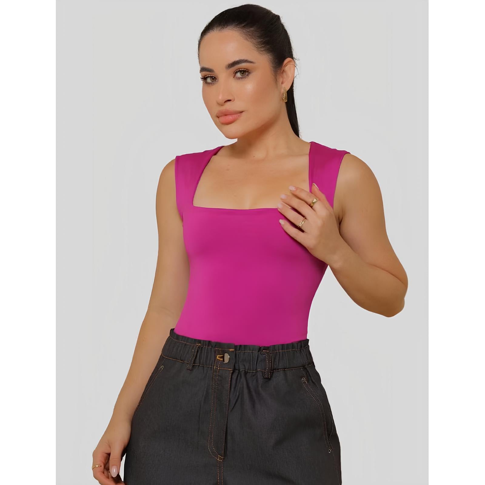 Body Amavi | Body Feminino Suplex Regata com Decote Quadrado
