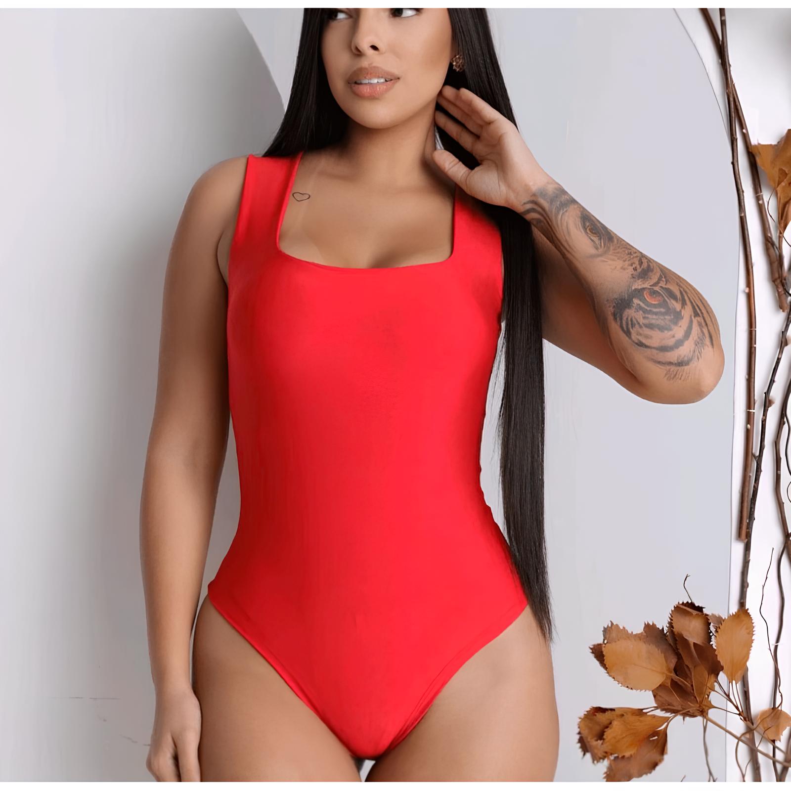 Body Amavi | Body Feminino Suplex Regata com Decote Quadrado