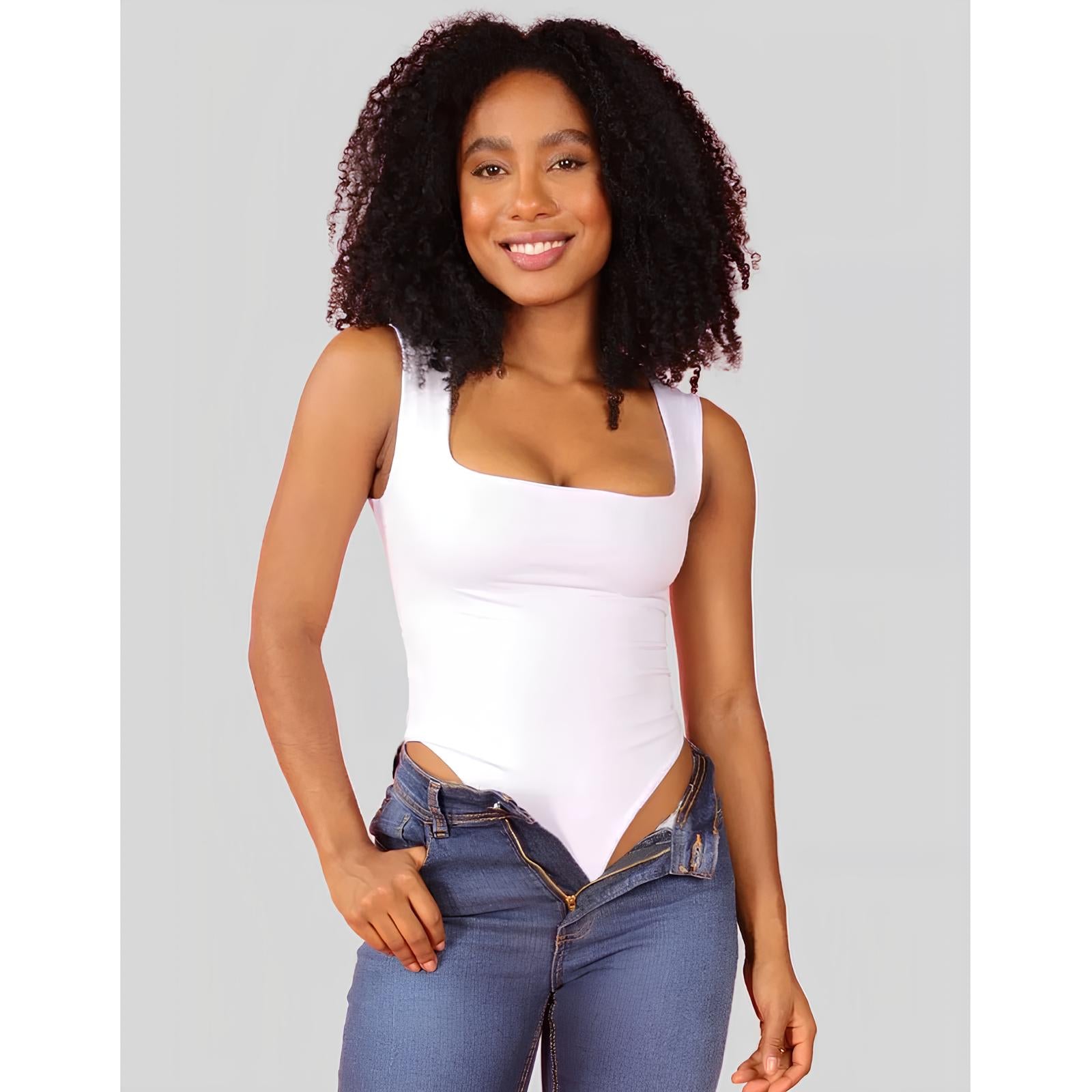 Body Amavi | Body Feminino Suplex Regata com Decote Quadrado