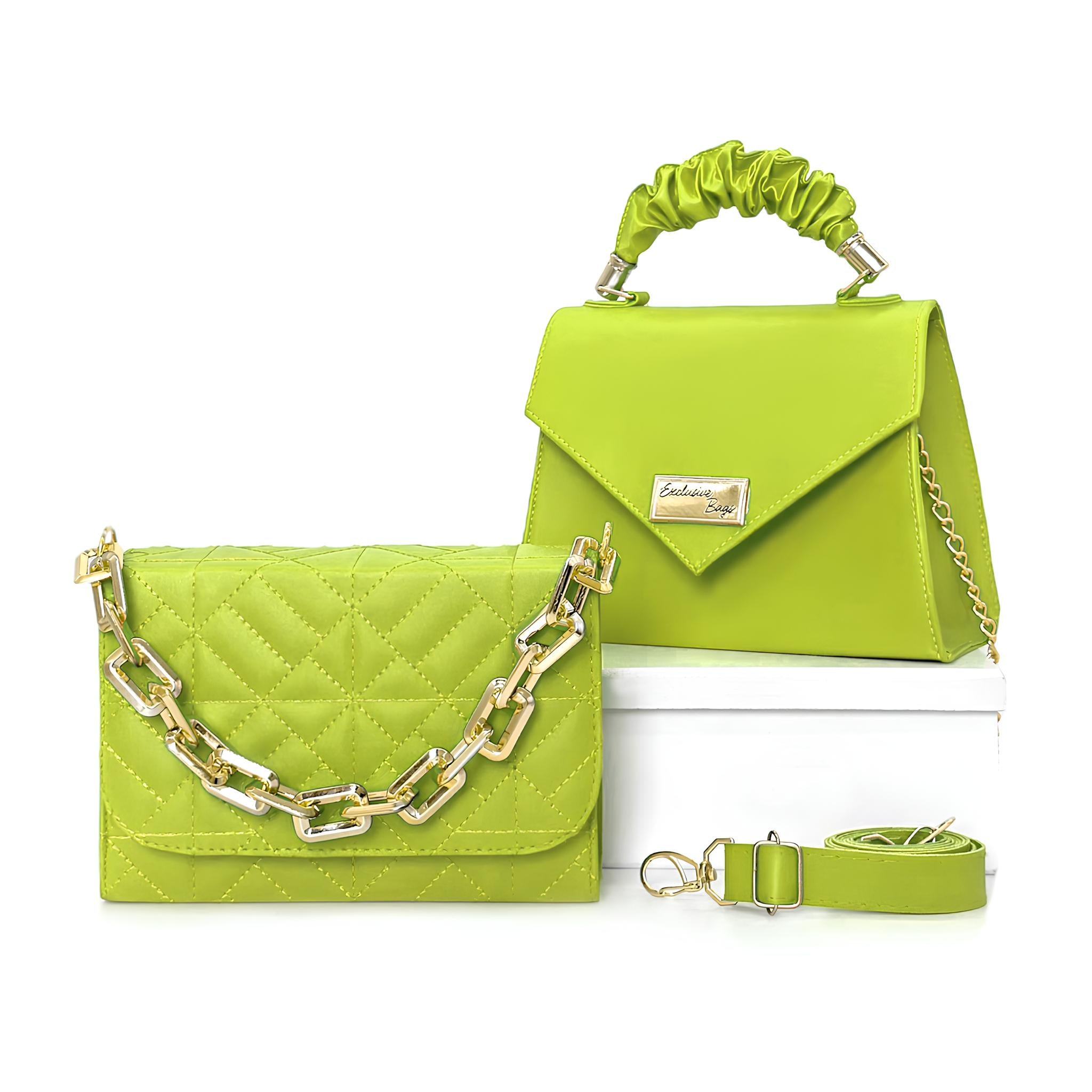 Conjunto de Bolsas Femininas Tiracolo e de Mão em Couro Vegano
