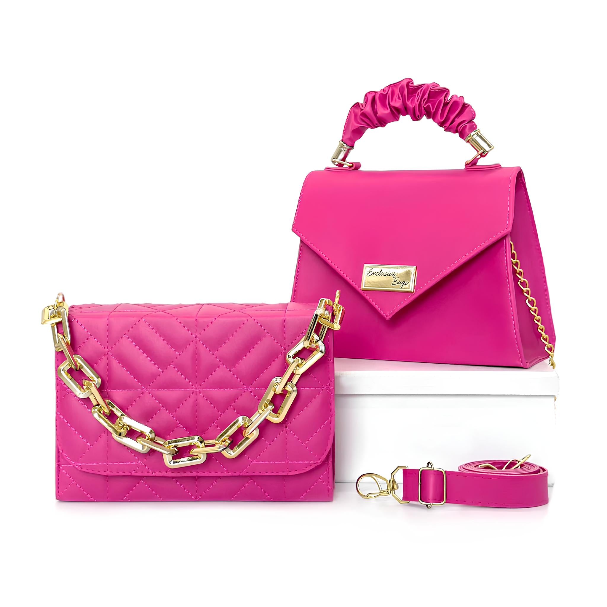 Conjunto de Bolsas Femininas Tiracolo e de Mão em Couro Vegano