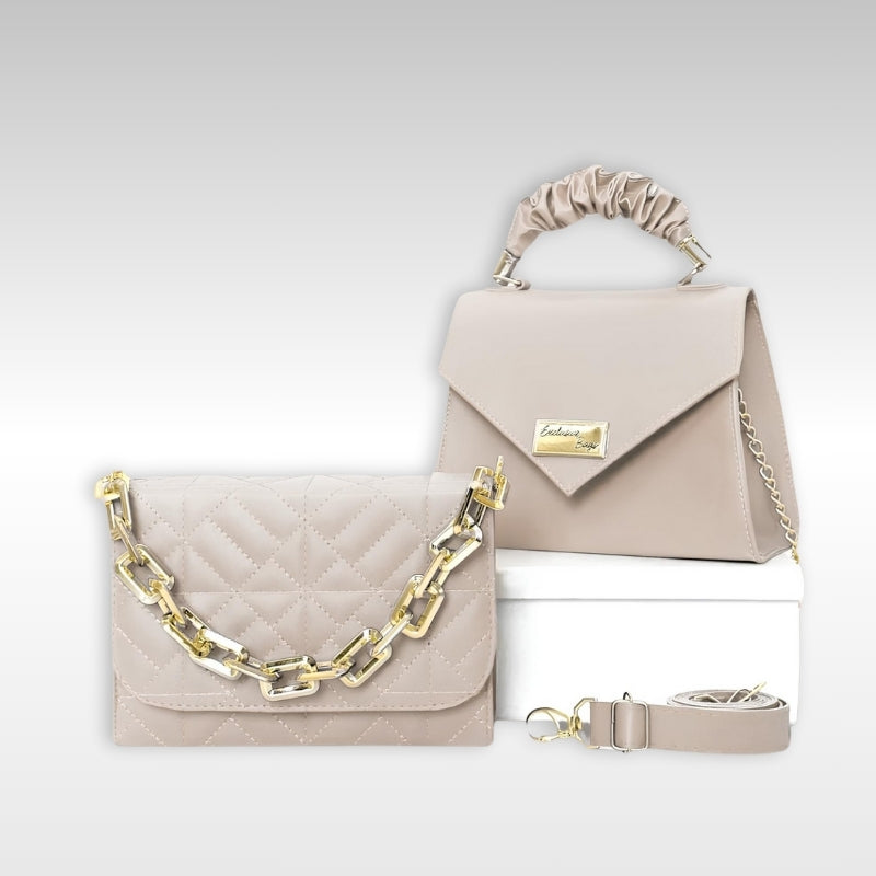 Conjunto de Bolsas Femininas Tiracolo e de Mão em Couro Vegano